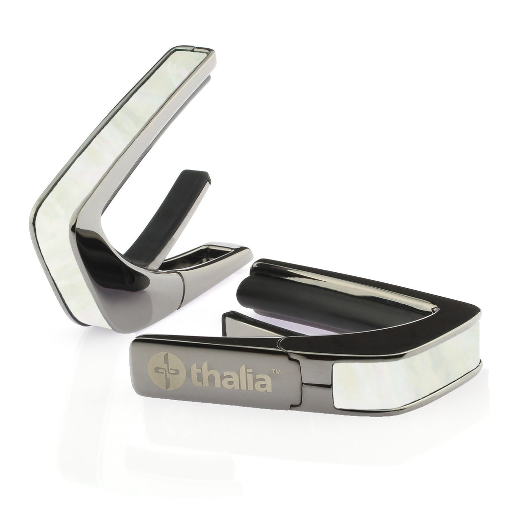Black Chrome Finish with White Mother of Pearl Inlay