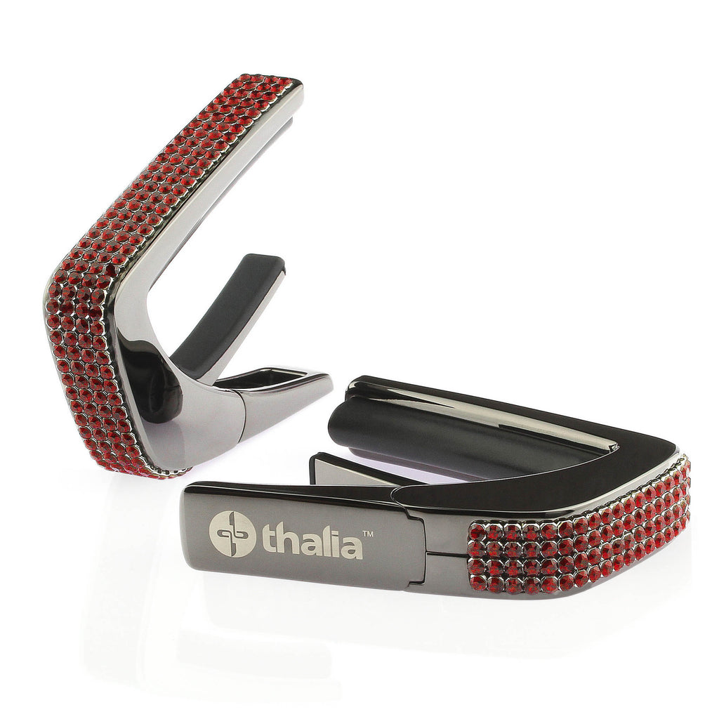 Black Chrome Finish with Swarovski Crystal Siam Inlay