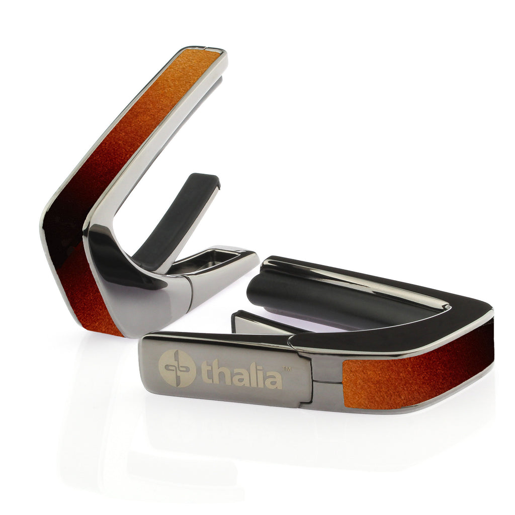 Black Chrome Finish with Tobaccoburst Birdseye Maple Inlay