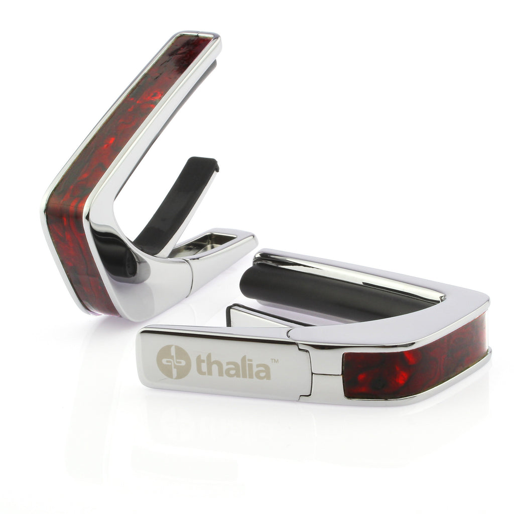 Chrome Finish with Crimson Paua Inlay