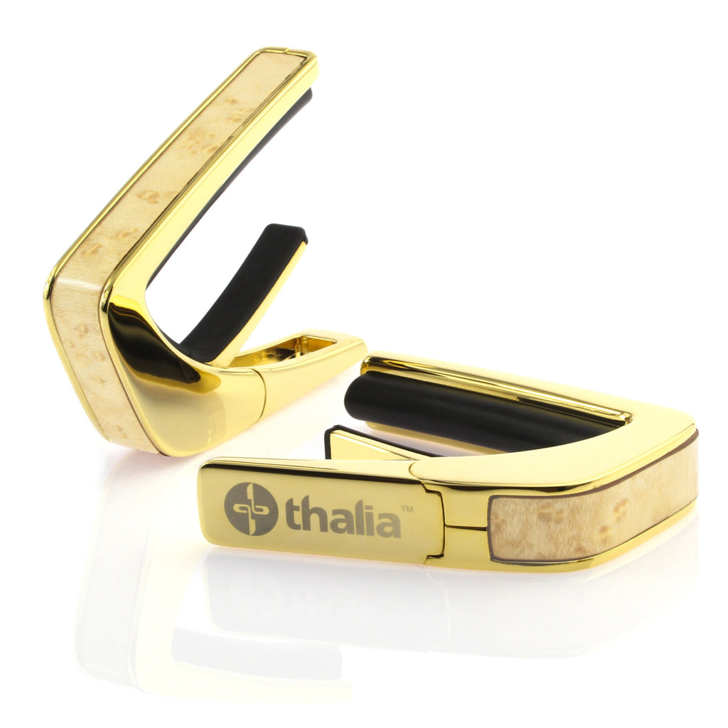 24k Gold Finish with Birdseye Maple Inlay