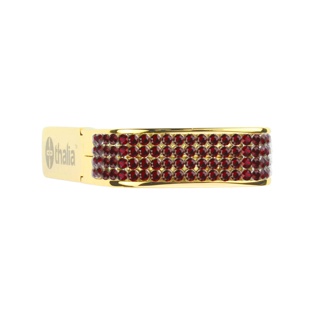 24k Gold Finish with Swarovski Crystal Siam Inlay