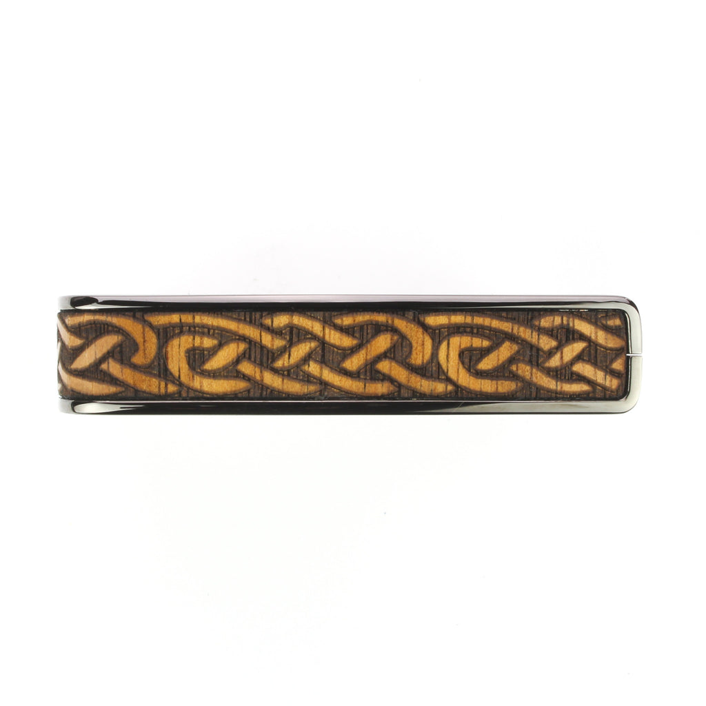 Black Chrome Finish with Hawaiian Koa Celtic Knot Engraved Inlay