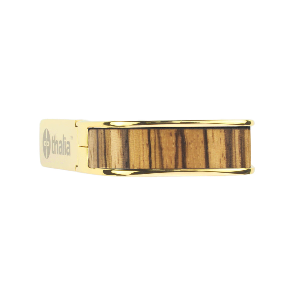 24k Gold Finish with African Zebrawood Inlay