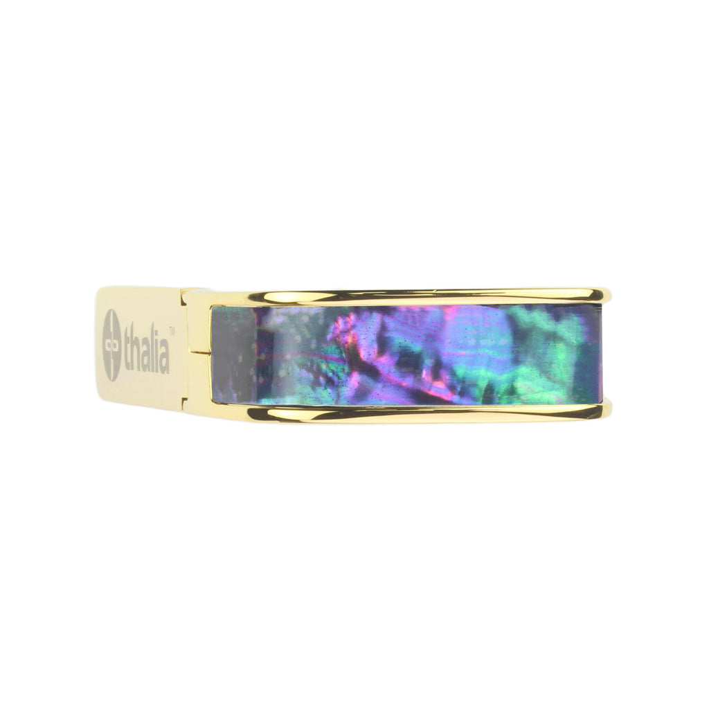 24k Gold Finish with Black Ripple Inlay