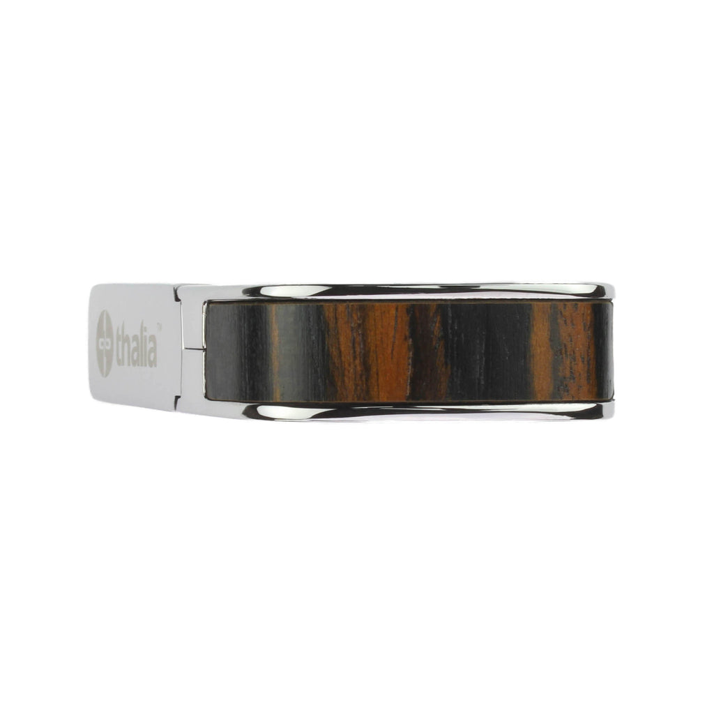 Chrome Finish with Macassar Ebony Inlay