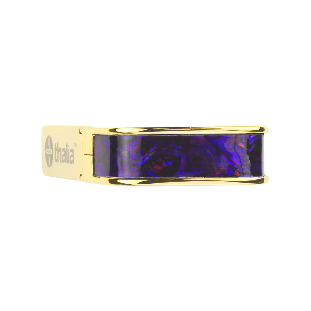 24k Gold Finish with Purple Paua Inlay