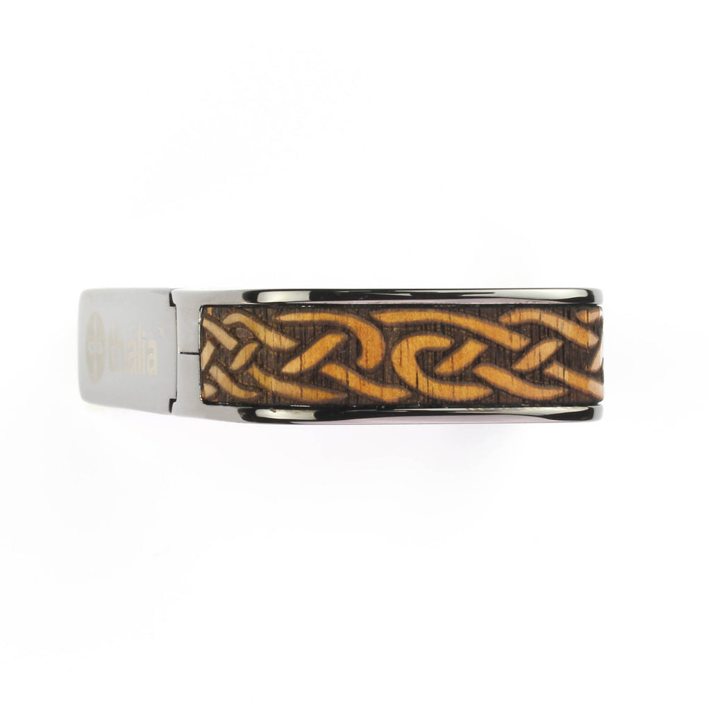 Black Chrome Finish with Hawaiian Koa Celtic Knot Engraved Inlay